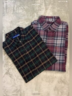 Lot of 2 flannel shirts. Mens medium